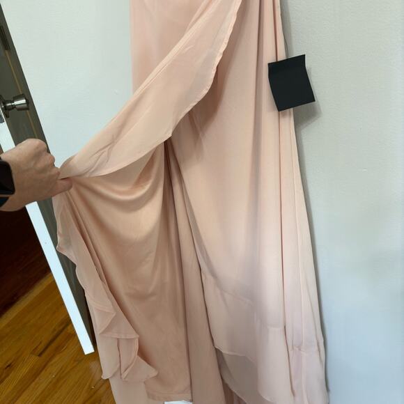 NWT Lulu’s In Love Forever Lace Up High Low Maxi Dress in Blush Pink - Size M - Picture 5 of 9